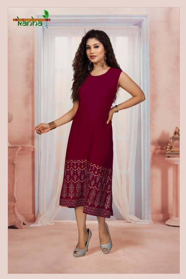 Kanha Katrina Rayon Print Designer Exclusive Kurti Collection